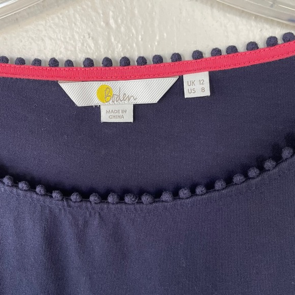 Boden Size 12 Navy Blue Broderie Eyelet Overlay Shirt size 12 - Picture 2 of 9